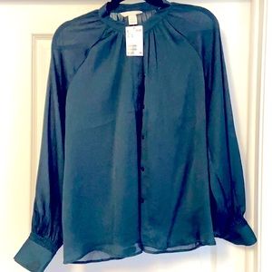 NWT Stunning H&M emerald green blouse